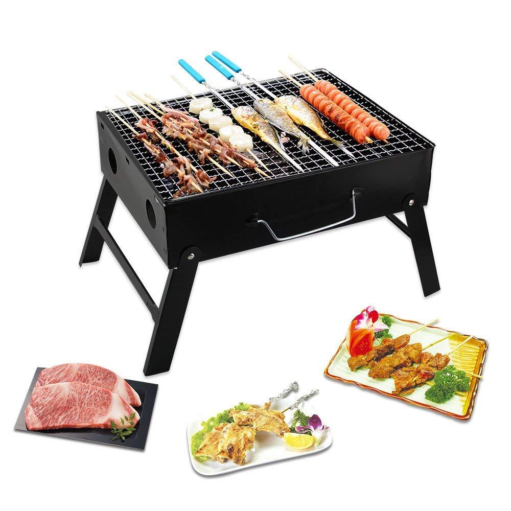 126 Folding Barbeque Charcoal Grill Oven (Black Carbon Steel)