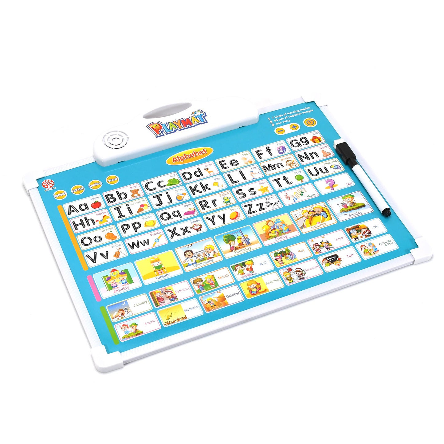 4602 Learning Board 2in1 - Educational Pad For Kids Musical Board For Alphabet Abc Learning Toy Play Mat  Drawing With One Doodle Pen