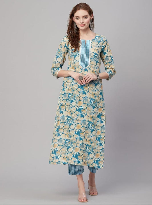 Women Straight Kurta with Pant Set - Bara Zum