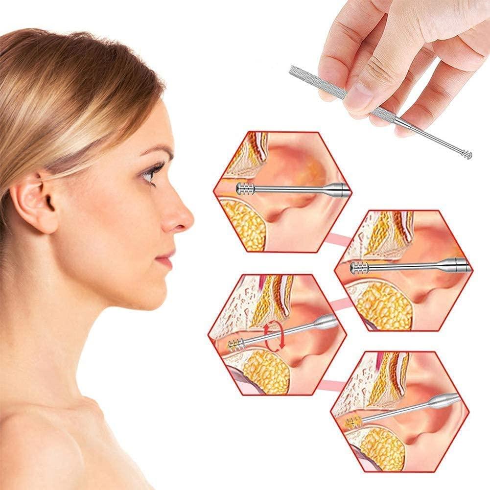 6 Pieces Ear Wax Removal Smooth Stainless Steel Kit - Bara Zum