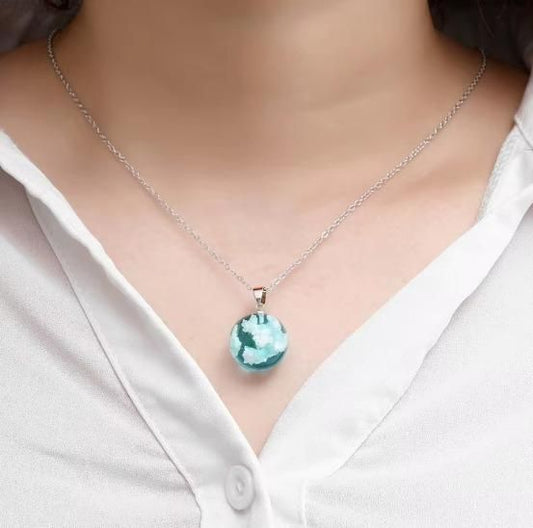 Transparent Round Ball Pendant Necklace - Bara Zum