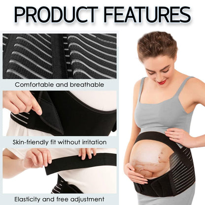 Maternity support belt pregnancy Belly Support Band with Detachable Shoulder Straps - Bara Zum