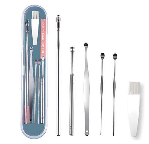 6 Pieces Ear Wax Removal Smooth Stainless Steel Kit - Bara Zum