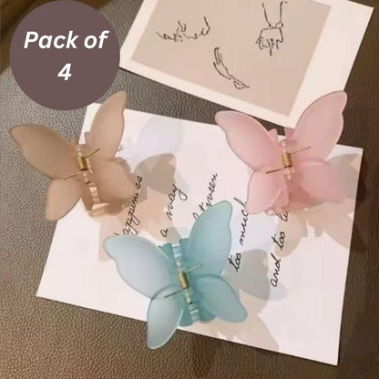 Korean Trendy fashion Butterfly Non-Slip Clip (Pack of 4) - Bara Zum