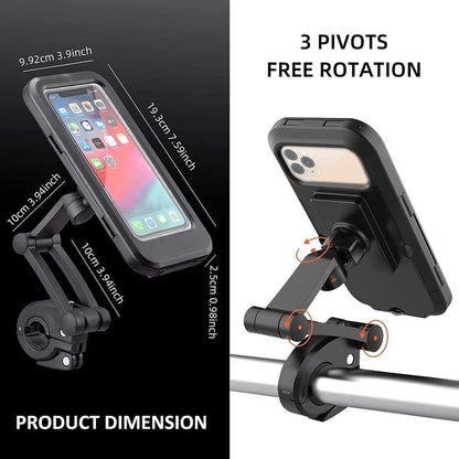 Universal 360 Rotation Bike Waterproof Cell Phone Holder. - Bara Zum