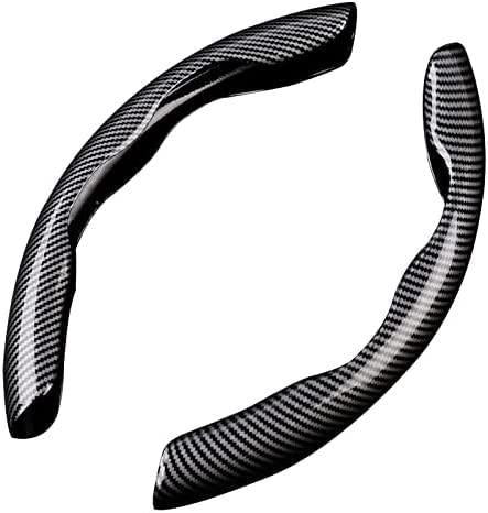 New Carbon Fiber ABS Texture Steering Wheel Grip Cover for Cars - Bara Zum