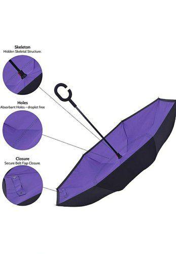 Double Layer Strong waterproof Umbrella with C- Shape Handle - Bara Zum