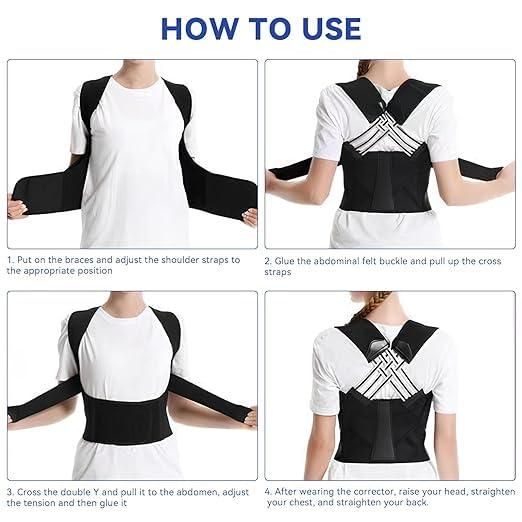 Adjustable Back Posture Corrector/ Slouching Relieve Pain Belt Women Men - Bara Zum