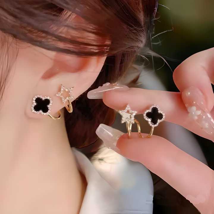 AVR JEWELS Korean Fashion Vibrato live four leaf Clover Earrings - Bara Zum