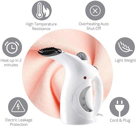 Fast Heat-up Portable Handheld Garment/Facial Vapor Steamer Iron Brush for Home and Travel Handy (Multicolour) - Bara Zum