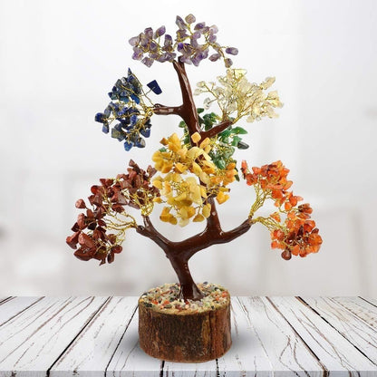 7 Chakra Natural Gemstone Crystal Tree - Bara Zum