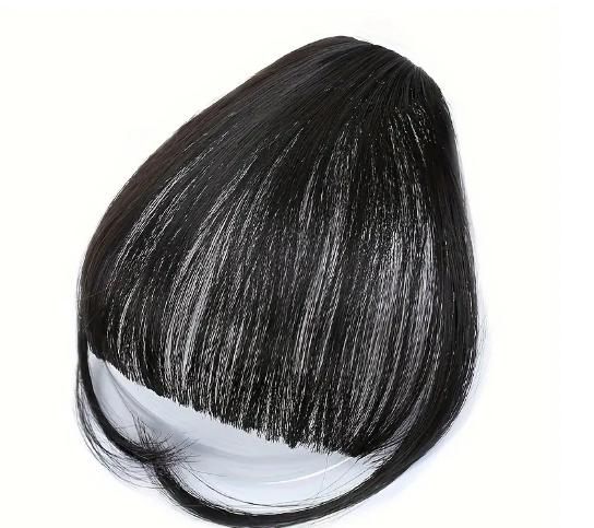 Natural-Looking Black Clip In Bangs - Bara Zum