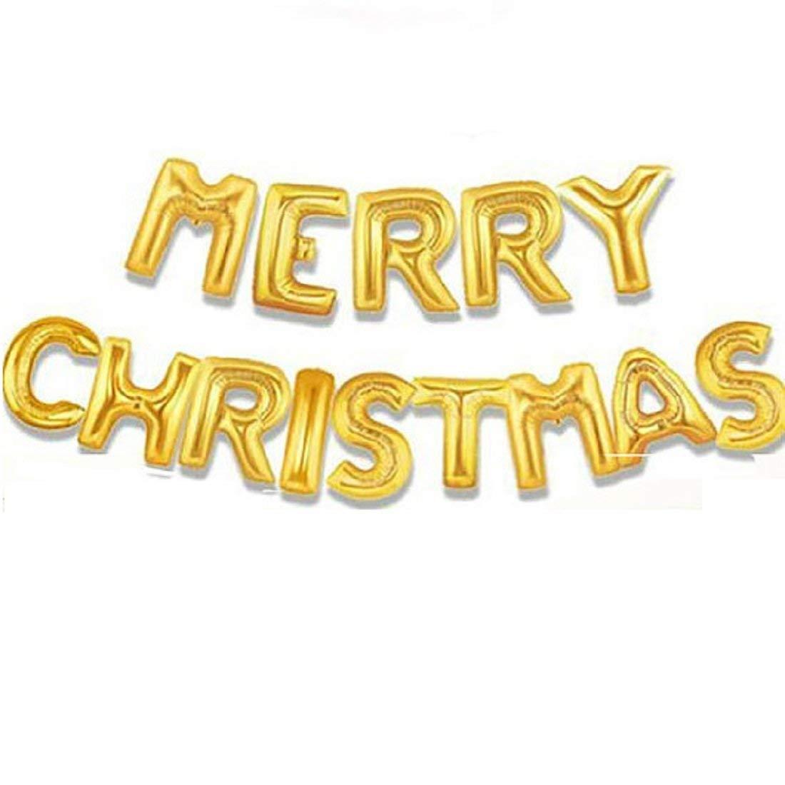 Combo of Merry Christmas Gold Letter Balloon (Pack of 1) - Bara Zum