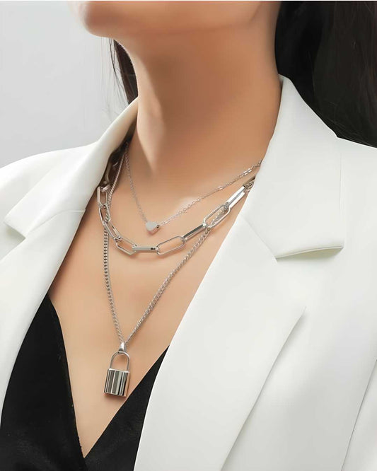 Silver Plated Stylish Necklace - Bara Zum