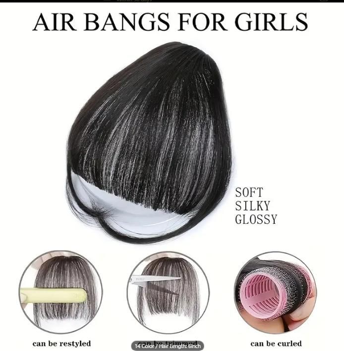 Natural-Looking Black Clip In Bangs - Bara Zum