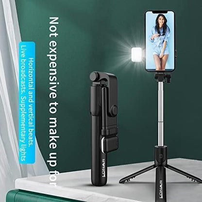 Extendable Flash 3-in-1 Selfie Stick Tripod with Bluetooth Remote - Bara Zum