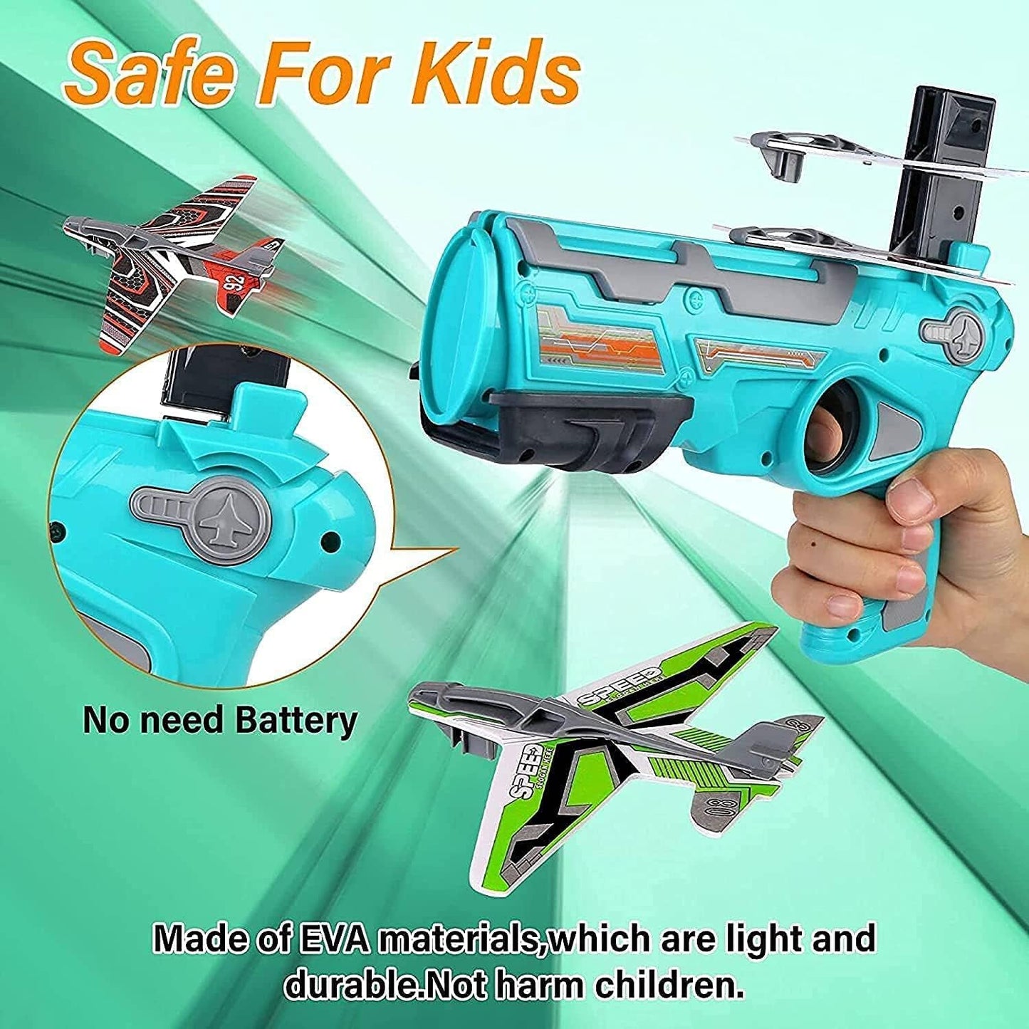 4710 Airplane Launcher Gun Toy With Foam Glider Planes Outdoor Games For Children Best Aeroplane Toys For Kids Air Battle Gun Toys  ( 5 Plane Include )