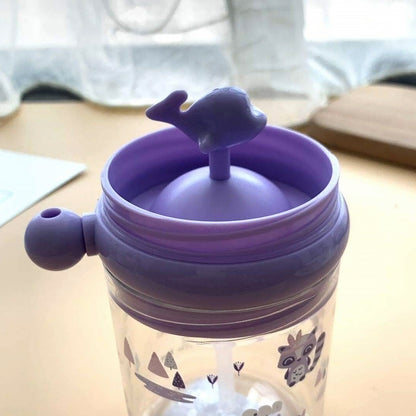 8419 Baby Drinking Cup With Straw And Lid Water Whale Spray Fountain Sippy Cup Bottles Childrens Pot Toddler Tumbler Mug Spill Proofbirthday Party Gift Drinking Cup (1 Pc)