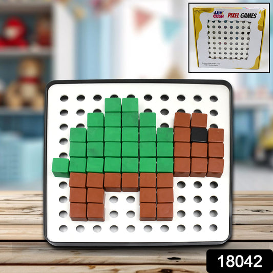 18042 Pixel Cubes Toy For Children Early Education Pixel Game Educational Board Games Board Birthday Gift For Kids Learning Math Toy Brain Games Math Puzzle (Approx 180 Cubes With Pixel Board  Book)