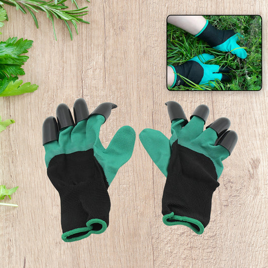 0719 Heavy Duty Garden Farming Gloves- Abc Plastic Washable With Hand Fingertips  Abs Claws For Digging  Planting Gardening Tool For Home Pots Agriculture Industrial Farming Work Men  Women (1 Pair)