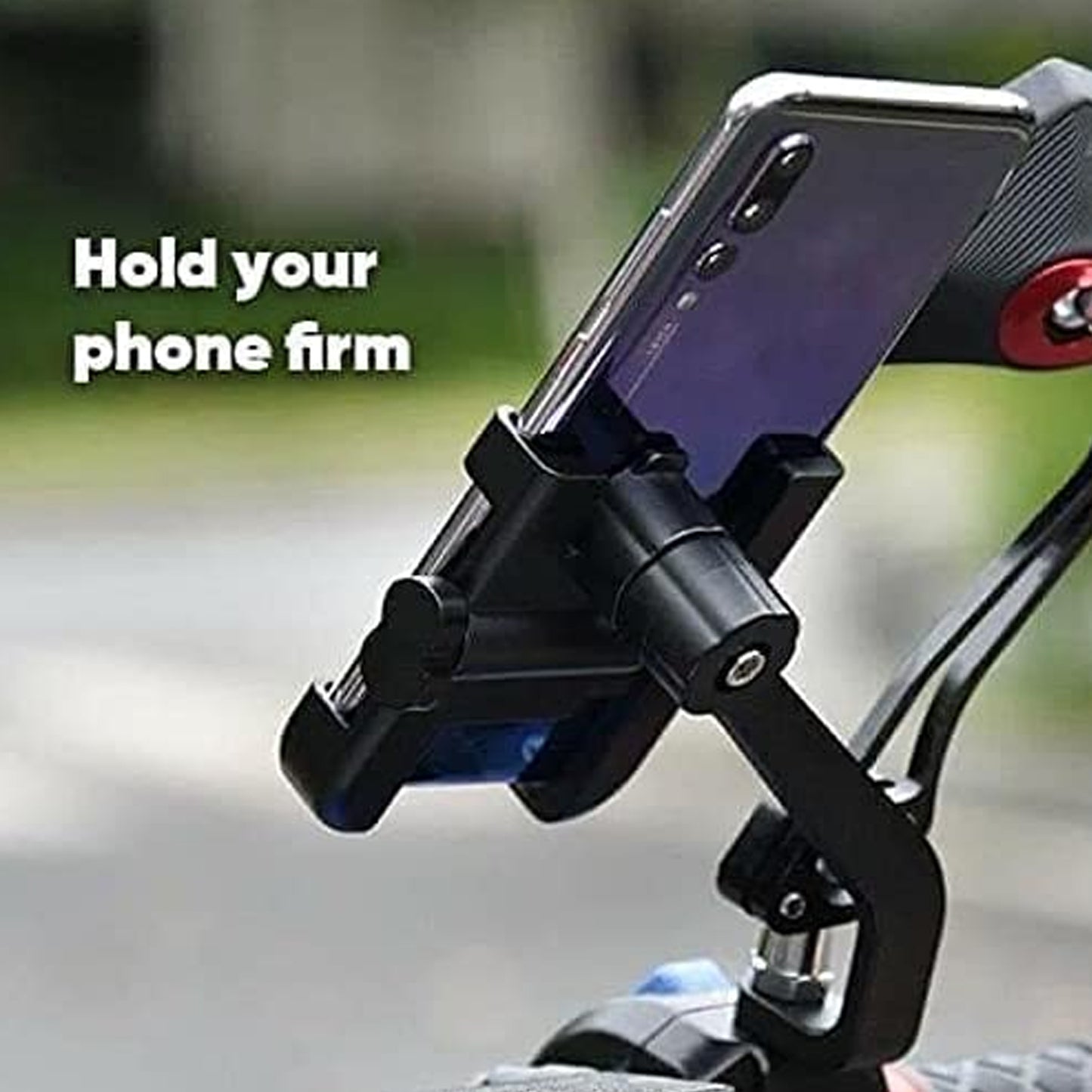 6706 Mobile Phone Holder With Easy Adjustable Rear View Mirror Mount Solid Metal Cradle Stand Suitable For Bike  Mobile Phones