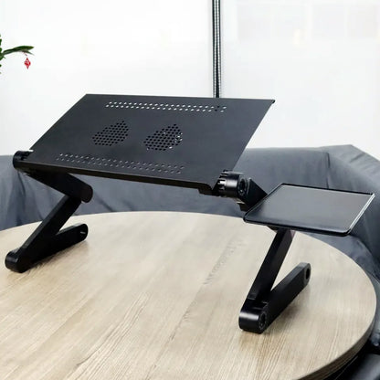 6925 Modern Style Portable Adjustable Foldable Laptop Holder Notebook Desks Lap Pc Folding Desk Table Vented Stand  2 Built In Cooling Fans