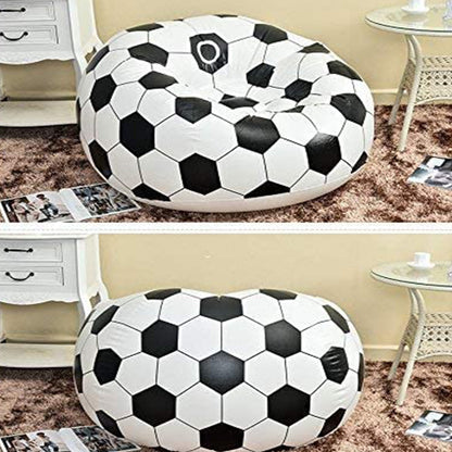 17732 Football Sofa Cartoon Style Inflatable Folding Chair Soccer Ball Chair Inflatable Sofa For Adults Kids Size 110cm X 80cm