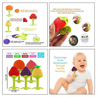 4490 Silicone Fruit Shape Teether Toy Food Grade Silicon Teether Use For Baby  Toddlers  Infants  Children