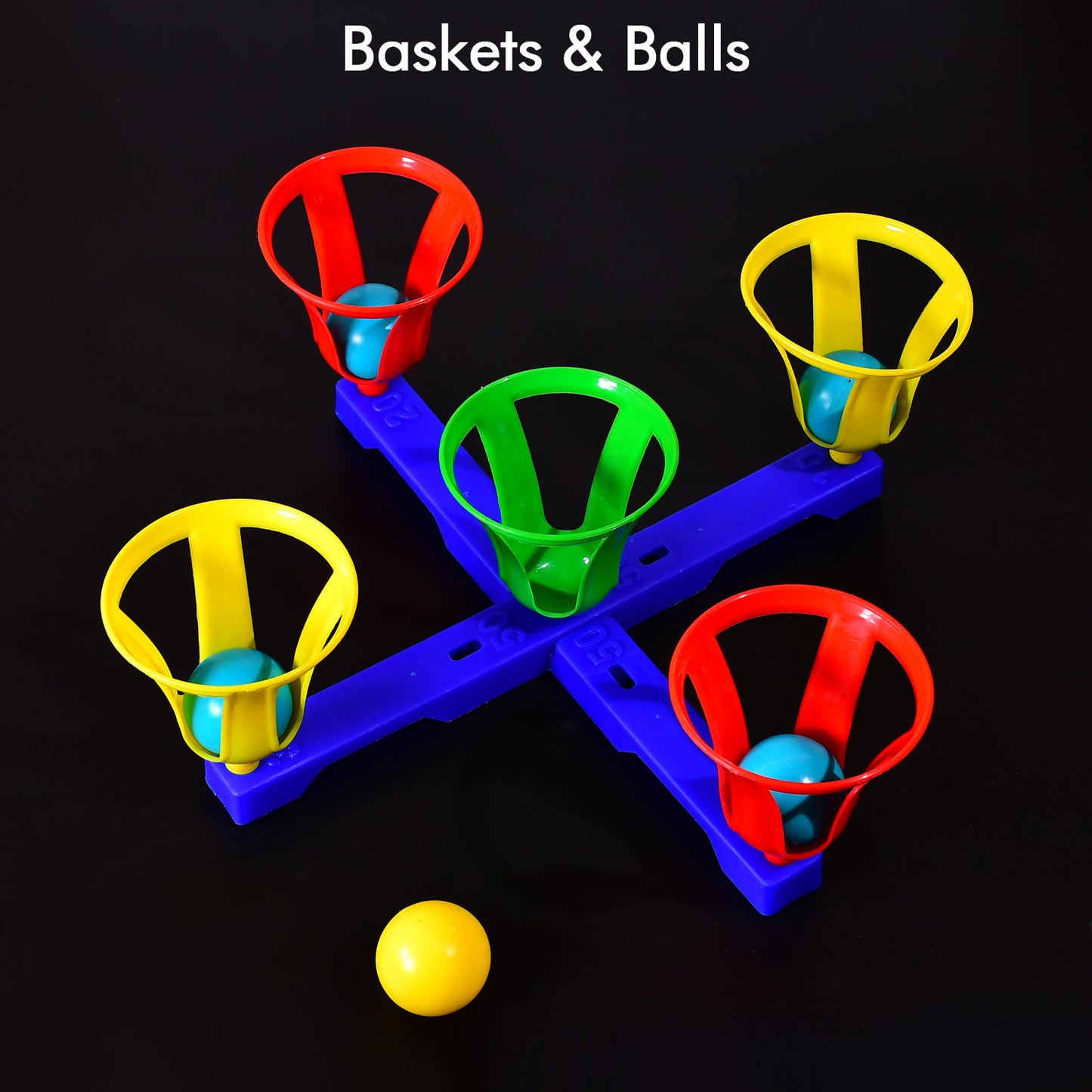 4446 Baskets And Balls Fun Toy For Kids With 5 Basket And 5 Balls.