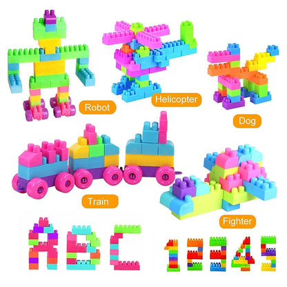 8094 Blocks Set For Kids Play Fun And Learning Blocks For Kids Games For Children Block Game Puzzles Set Boys Children (Multicolor 60 Bricks Blocks)