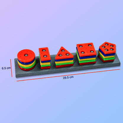 8098 Geometric Brick - 5 Angle Matching Column Blocks For Kids - Preschool Educational Learning Toys.