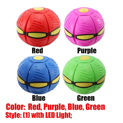 8039  Football Flat Throw Disc - With 3 Led Light Flying Toys