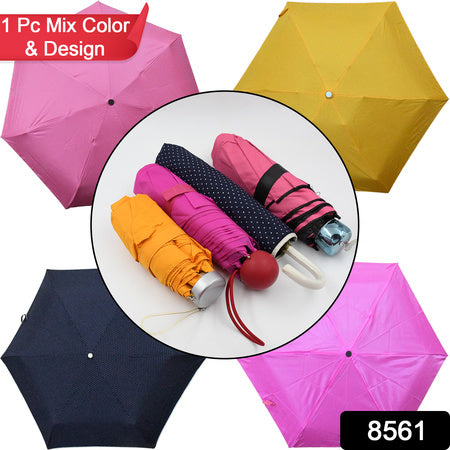 8561 Umbrella Summer Sun And Rain Protectionfoldable Cute Umbrella  Uv Protection Rain Sun Umbrella  Travel Accessories  Umbrella For Children Girls And Boys (1 Pc  Mix Color  Design)