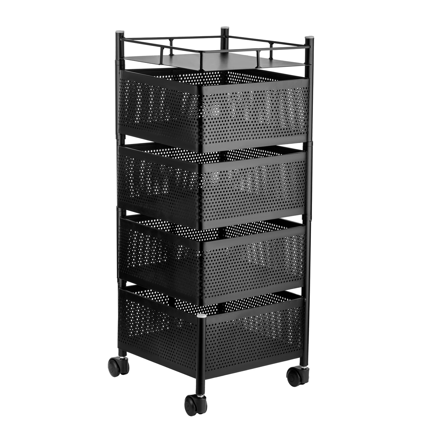 Metal High Qaulity Kitchen Trolley Kitchen Organizer Items And Kitchen Accessories Items For Kitchen Rack Square Design For Fruits  Vegetable Onion Storage Kitchen Trolley With Wheels (4 Layer  3 Layer)